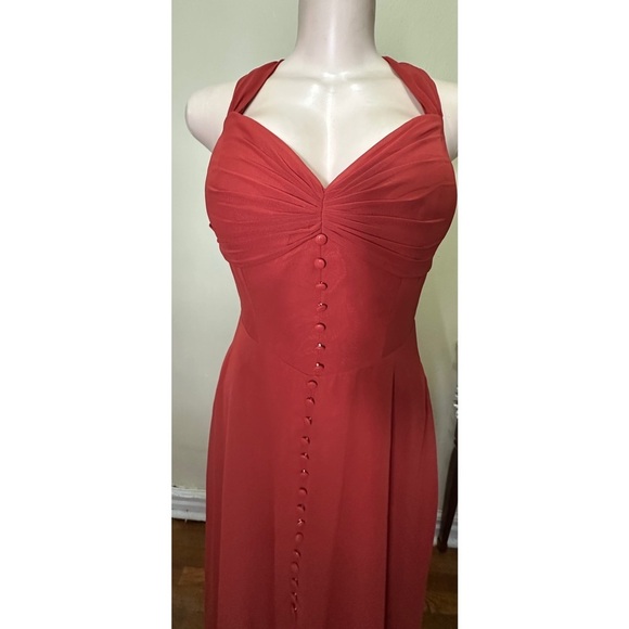 AW David Bridal AW Elegant Red Evening Dress - Picture 4 of 13